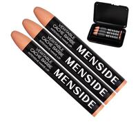 Menside - Véritable Cache Barbe - Lot de 3 Sticks Make-Up - Fond de Teint Professionnel pour Homme - Haut Pouvoir Couvrant - Avec Étui de Rangement - Fabriqué en France