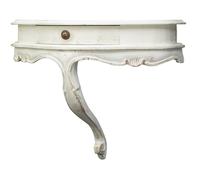 Mensola Murale En Bois Blanc Vieilli Shabby Chic 50x24x40 cm Biscottini