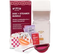 Menstrual Discs with Sterilizer - Ranked 1 for Most Comfortable Soft Reusable Period Disc - Kills 99.9% of Germs with Cleaner Steamer - Wash Your Disc in 3 Minutes! - Compact Sanitizer Kit