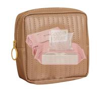 Menstrual Pad Storage Bag, Portable Sanitary Napkin Holder, PU Leather Zipper Bag with Organizer Feature, Compact Pad Case for Travel Use, Holder with Modern Design, Teen Accessory for Pads Sanitary N