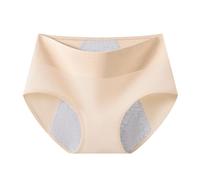 Menstruationshöschen für Damen, 4-lagig, auslaufsicher, Menstruationshöschen, Menstruations-Bi-Höschen, Schwarze Menstruationshöschen, leichte Blutung, für Mädchen und Herren Unterwäsche (Beige, XXL)