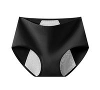 Menstruationshöschen für Damen, 4-lagig, auslaufsicher, Menstruationshöschen, Menstruations-Bi-Höschen, Schwarze Menstruationshöschen, leichte Blutung, für Mädchen und Herren Unterwäsche (Black, XXL)