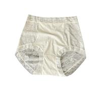 Menstruelle Chien pour Culotte Taille Haute Respirante à Entrejambe allongé pour Femme, Grande Taille, Qui Serre Le Ventre Ensemble WC Couvercle (Beige, XL)