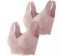 Menstruelle Grossesse Plus La Taille Soutien Gorge Femmes sous Vêtements Bralette Crop Top Sexy Femme Push Up Lacé Camisole D Été pour(Rose,L)