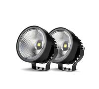MENSUNUBNM Feux De Travail Super Lumineux Pour Moto Tout-terrain Projecteurs Blancs Ambrés Ronds 60W 4 Pouces 12V 24V 14000lm (Flood light-60W)