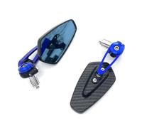 MENSUNUBNM Moto Rétroviseur Moto 7/8" 22mm Rétroviseur Latéral D'extrémité Guidon pour Z125 Pro Z650 Z750 Z800 Z900 Z1000 ER6N ER6(Blue)