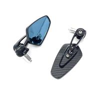 MENSUNUBNM Moto Rétroviseur Moto 7/8" 22mm Rétroviseur Latéral D'extrémité Guidon pour Z125 Pro Z650 Z750 Z800 Z900 Z1000 ER6N ER6(Black)