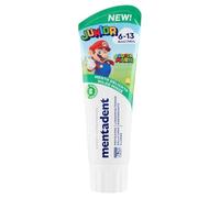 Mentadent Junior, dentifrice pour enfants de 6 à 13 ans, goût menthe doux, technologie de reminéralisation, protection contre les caries, idéal pour les dents de lait, 97 % d'ingrédients naturels