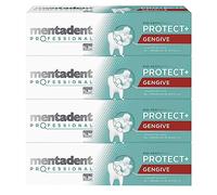 Mentadent Professional Protect+ Dentifrice reminéralisant pour les gencives avec minéraux biologiquement compatibles et zinc contre les inflammations des gencives - 4 flacons de 75 ml