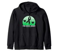 Mental Health Check in You Good Bruh Ruban Vert Humour Sweat à Capuche