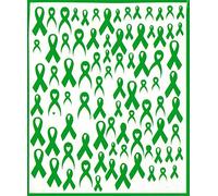 Mental Health Collections (Mental Health Peel and apply Nail Stickers Green Ribbon)