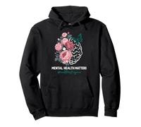 Mental Health Matters End The Stigma Cerveau Floral Sweat à Capuche