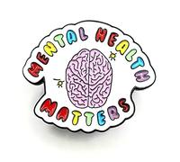 Mental Health Matters Happy Brain Mind Pin's en métal émaillé, Métal