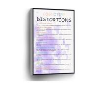 Mental Health Wall Art Cognitive Distortions Canvas Print CBT DBT Growth Mindset Poster for Home Office School Wall Decor(Framed,08x12inch(20x30cm))