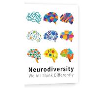 Mental Health Wall Art,Neurodiversity We All Think Differently Canvas Wall Decor,Neurodiversity Wall Art for Therapy Office School Nursery Counselor Office Home(16x24inch(40x60cm)