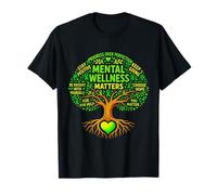 Mental Health Wellness Matters Support Arbre et Ruban Vert T-Shirt
