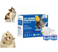 MENTALAF Petwellness Diffuseur Chat Pet Wellness Diffuseur Chien Réducteur De Stress avec Recharges, Stop Aux Bagarres Et Aux Sifflements des Chats Fini Au Marquage Urinaire (2 Bouteilles)