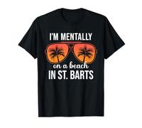 Mentalement sur une plage à St Barth Caraïbes drôle T-Shirt