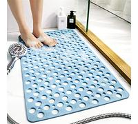 Mentalism Tapis antidérapant pour salle de bain - Imperméable et anti-chute - Tapis creux - Pour salle de bain, salle de douche, toilettes, salle de bain (bleu, 60 x 90 cm)