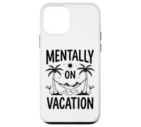 Mentally on Vacation Hamac Tropical Amusant avec Palmiers et Plage Coque pour iPhone 12 Mini