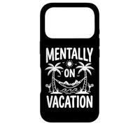 Mentally on Vacation Hamac Tropical Amusant avec Palmiers et Plage Coque pour iPhone 17 Pro
