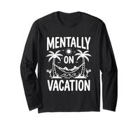 Mentally on Vacation Hamac Tropical Amusant avec Palmiers et Plage Manche Longue
