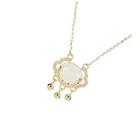 MENTAM Collier de Feng Shui chinois, pendentif traditionn Pendentif en jade avec chaîne de clavicule chinoise for femme, bijou au design artistique et tendance