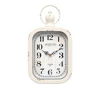 Menterry Horloge Murale Rectangulaire rétro européenne, Design Ancien, Style Vintage, Horloge Murale silencieuse à Piles pour Cuisine, Chambre, Ferme, Bureau (White)