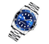 Menteur de luxe pour hommes - Business de sangle en acier en métal, monolace analogique au quartz élégant 42 mm | Tournette étanche pour les réunions officielles événements d'entreprise Voyages d'affa