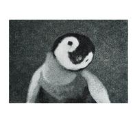 'Menthe Rugs 102863 _ 50 x 70 Statement Mat Penguin, Fibres synthétiques, Gris, 70 x 50 x 0,7 cm