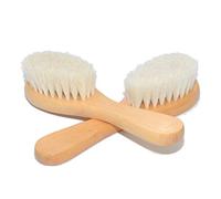 Mentin 2Pcs Brosse cheveux bebe à Cheveux Poils de chèvre Doux Brosse à bébé en bois pour Cradle Cap, garçons et filles, pour enfant et nouveau-né, Baby Shower Cadeau