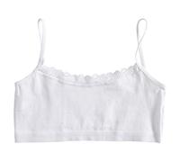 Mentin Coton Soutien-Gorge Fille, 8-12 Ans Adolescente Brassiere Remboure Tour de Poitrine,Sport Gilet Undies (Blanc)