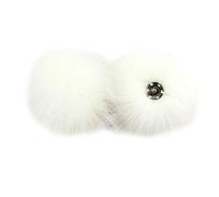 Mentin DIY 15cm Faux Renard Fourrure Pompon Boule Fluffy avec Bouton, pour Tricot Chapeau Chapeaux,Vêtements, Chaussures, Sac (5#)