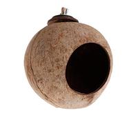 Mentin Nid d'oiseau en Noix de Coco Naturelle Jouet de Mangeoire de Cage de Hutte de Maison pour l'animal familier pour Perruche, Hamster