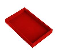 Mentin Plateau à Bijoux Velours, Boîte à Bijoux Présentoir à Bijoux - 22.5x14.5x3cm (Rouge)