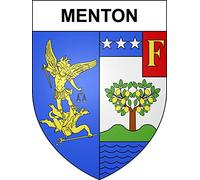 Menton 06 ville sticker blason écusson autocollant adhésif - Taille : 8 cm