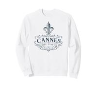 Menton Côte d'Azur France Ornée Fleur de Lis Bleu Marine Sweatshirt