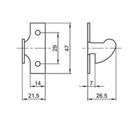 Mentonnet à vis pour loqueteau 176 gauche - ROBERT - M176G