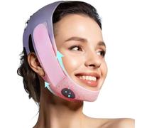 Mentonnière de sommeil Uilita for femmes, réducteur de double menton, mentonnière ajustable, sangle de mâchoire, correcteur de contour du visage, masques liftants en V(Pink)