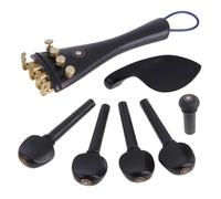 Mentonnière pour violon 1 ensemble 4/4 3/4 1/2 1/4 pièces de violon accessoires raccords, cordier + chevilles réglage + embouts + mentonnière/support menton(1-2)