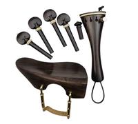 Mentonnière pour violon 1 ensemble 4/4 repose-épaule for violon, accessoires for en ébène, chevilles de + mentonnière + cordier + embout + accordeur fin + support(Color 3)