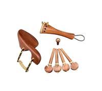 Mentonnière pour violon 1 ensemble d'accessoires for violon 4/4 en ébène/palissandre/jujube, raccords de pièces, cordier + chevilles réglage + épingles + mentonnière/support menton(Color 7)