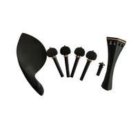 Mentonnière pour Violon 1 ensemble de pièces violon en ébène noir 4/4 avec collier buis, pièce queue, repose-menton, chevilles, goupille d'extrémité, mentonnière montée sur le côté