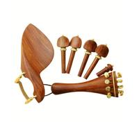 Mentonnière pour violon Ensemble complet de pièces violon, accessoires en ébène, taille 4/4, repose-menton, cordier, chevilles, épingle d'extrémité, coussinet d'épaule for menton(Red sandalwood B)