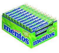 Mentos - Boîte de 40 Rouleaux Pomme Verte à Partager - Bonbons, Tendres et Croquants - Colorants Naturels - Format Idéal pour Anniversaires
