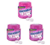 Mentos - Chewing-Gum Mentos Pure Fresh Bubble - Chewing-Gum Sans Sucres - Parfum Bubble Ultra Gourmand - Dure Longtemps - Haleine Fraîche - Boîte de 50 Dragées (Lot de 3)
