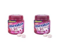 Mentos - Chewing-Gum Mentos Pure Fresh Cerise - Chewing-Gum Sans Sucres - Parfum Cerise Ultra Gourmand - Dure Longtemps - Boîte de 50 Dragées (Lot de 2)