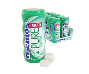 Mentos Chewing-gum Pure Fresh - Goût de menthe verte (Lot de 10)