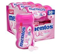 Mentos Gomme sans sucre avec xylitol, Bubble Fresh, flacon de 50 pièces (lot de 6)