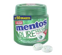 MENTOS GUM Chewing-Gum Mentos Pure Fresh Chloro - Chewing-Gum Sans Sucres - Dure Longtemps - Haleine Fraîche - Boîte de 50 Dragées-100 gr